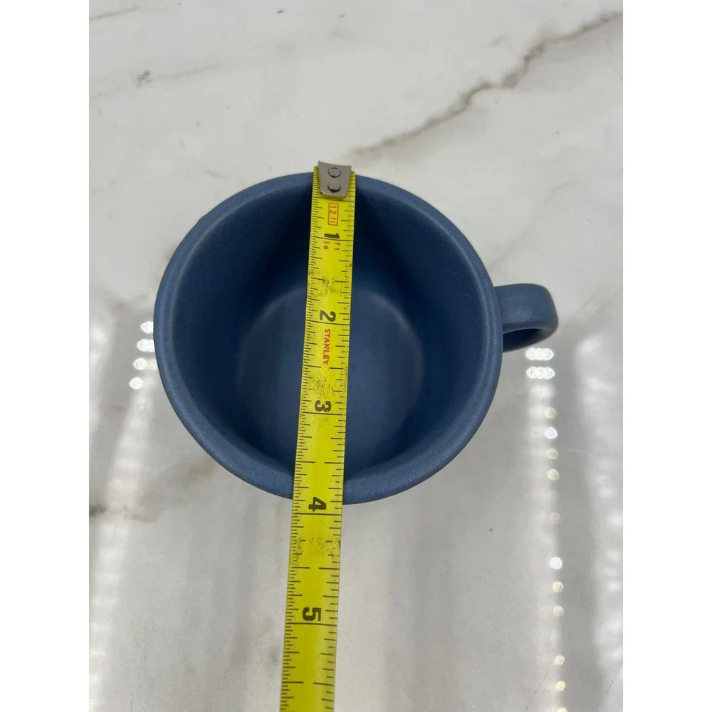 Dansk International Designs Blue Stoneware Tea Cup and Saucer Set of 2 Portugal